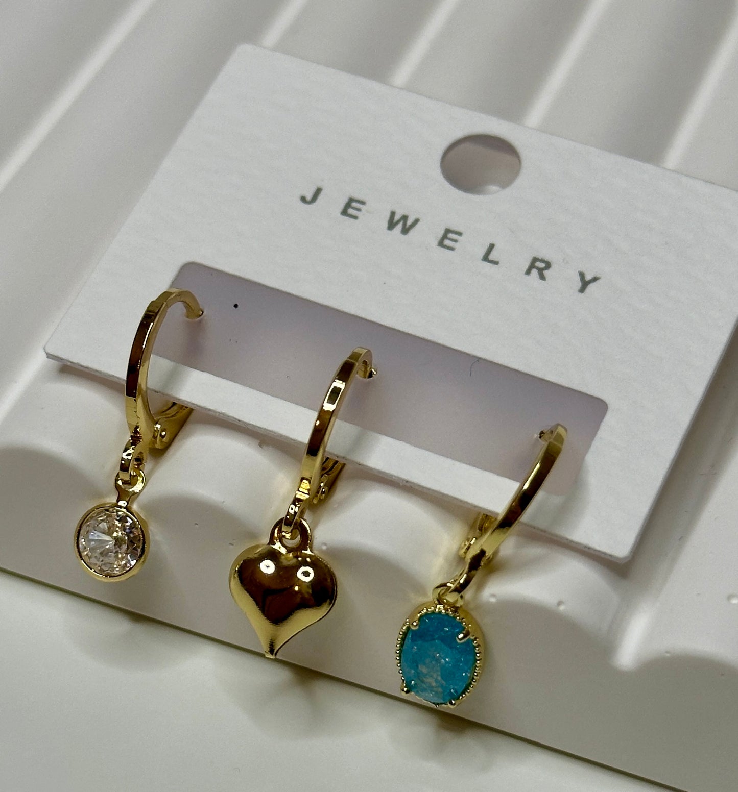 Set of 3 'Sapphire' in gold