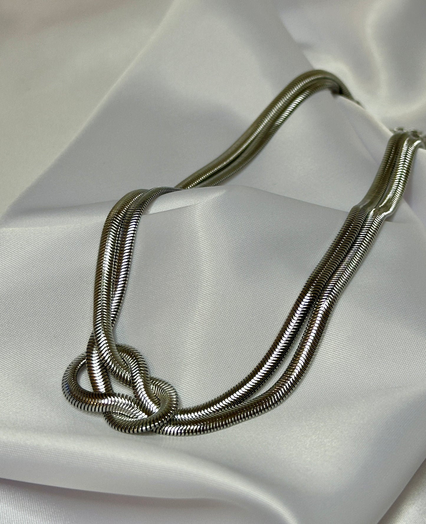 'Waterfall' necklace in silver