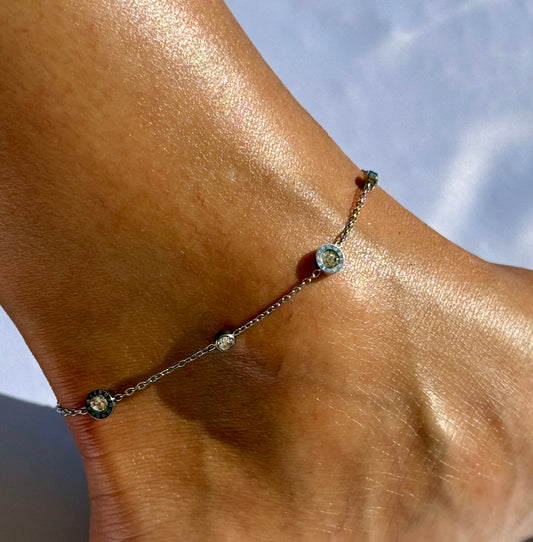 Fußkette ‚Time To Shine‘ in Silber